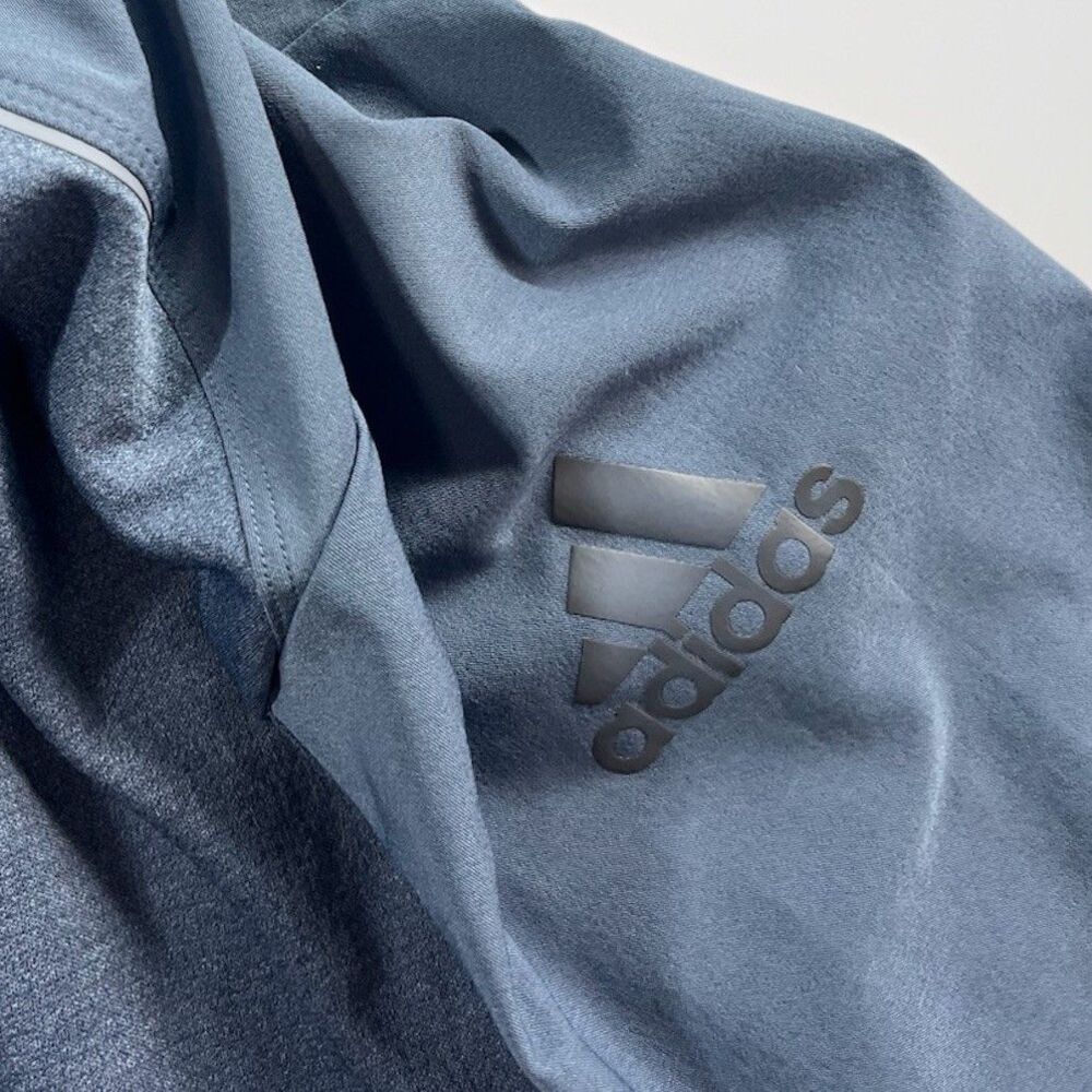 Adidas Mens Quater Zip Golf  Pullover‎ Blue Gray Color Size Large Activewear - Picture 7 of 7
